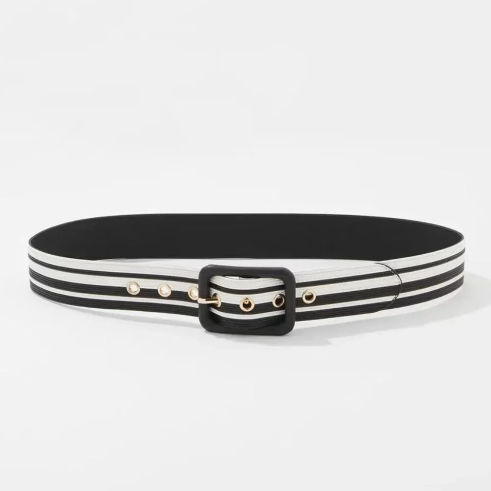 White House Black Market Black + White Belt — Size S (NWT)